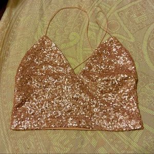 Urban Outfitters Sequin Cropped Cami